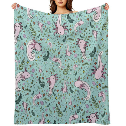 Axolotl Plush Throw Blanket