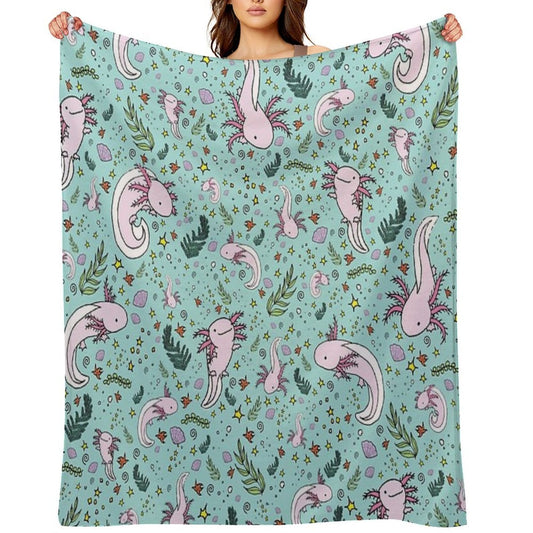 Axolotl Plush Throw Blanket