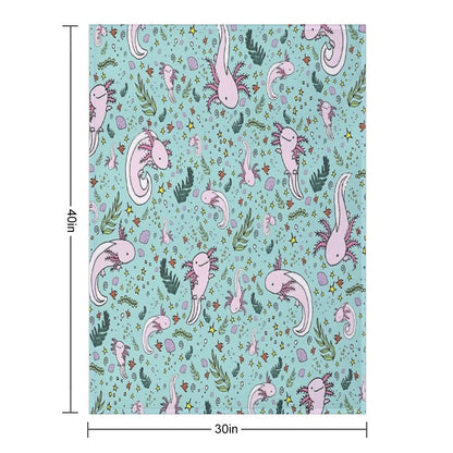 Axolotl Plush Throw Blanket