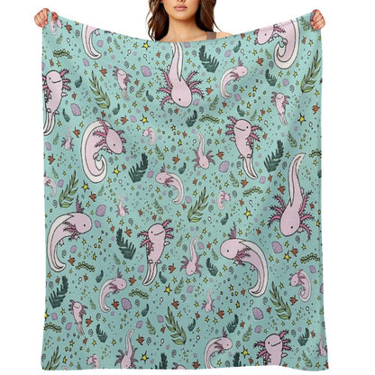 Axolotl Plush Throw Blanket