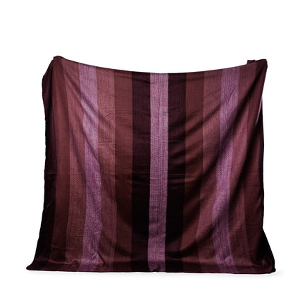 Alpaca Throw Blanket Handwoven From Ecuador -  Deep Purples - Nawi Collection