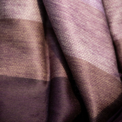 Alpaca Throw Blanket Handwoven From Ecuador -  Deep Purples - Nawi Collection