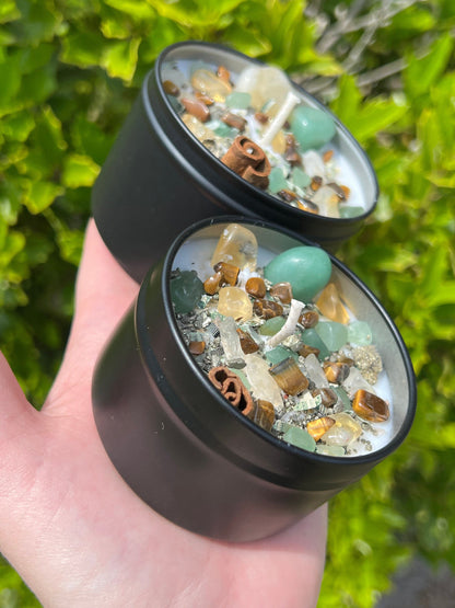 Rich Witch Manifestation Money Magick Intention Candle | Ritual Altar Crystal Spell Infused Scented Witchy Gift Wealth Abundance Prosperity