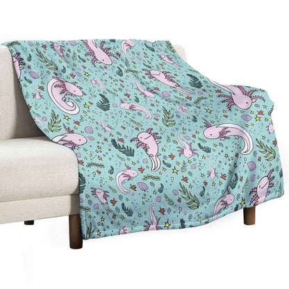 Axolotl Plush Throw Blanket
