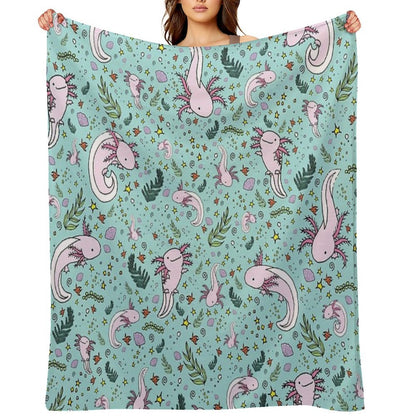 Axolotl Plush Throw Blanket